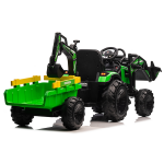 Elektrický traktor s lyžicou a vlečkou SX2068 - zelený